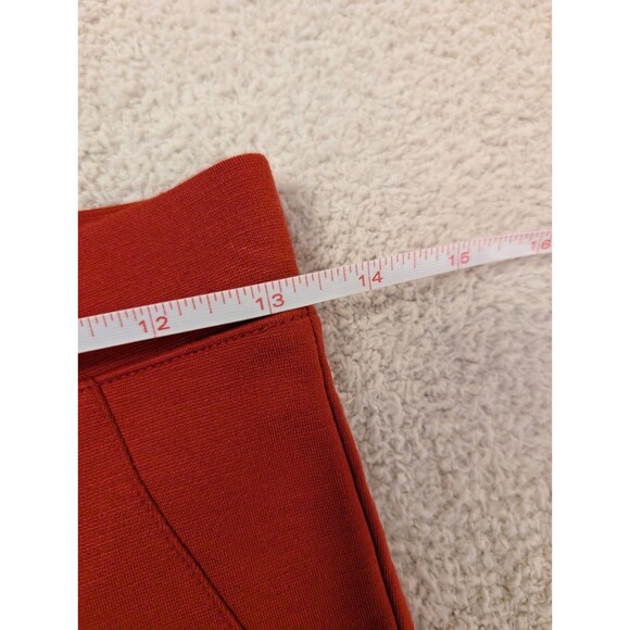 NWT IMAN Sz XS Short Red Rich Stretchy Super Soft Pull-On Flat Trousers Pants - Picture 6 of 14